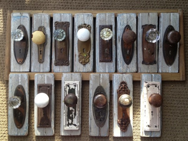 Antique or vintage door knobs can be used to create unique wall art for your home.