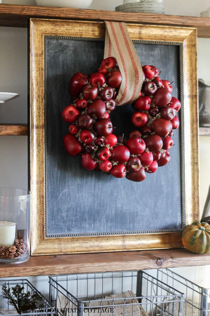 Apples are a time-honored fall symbol, so why not make a wreath out of them?