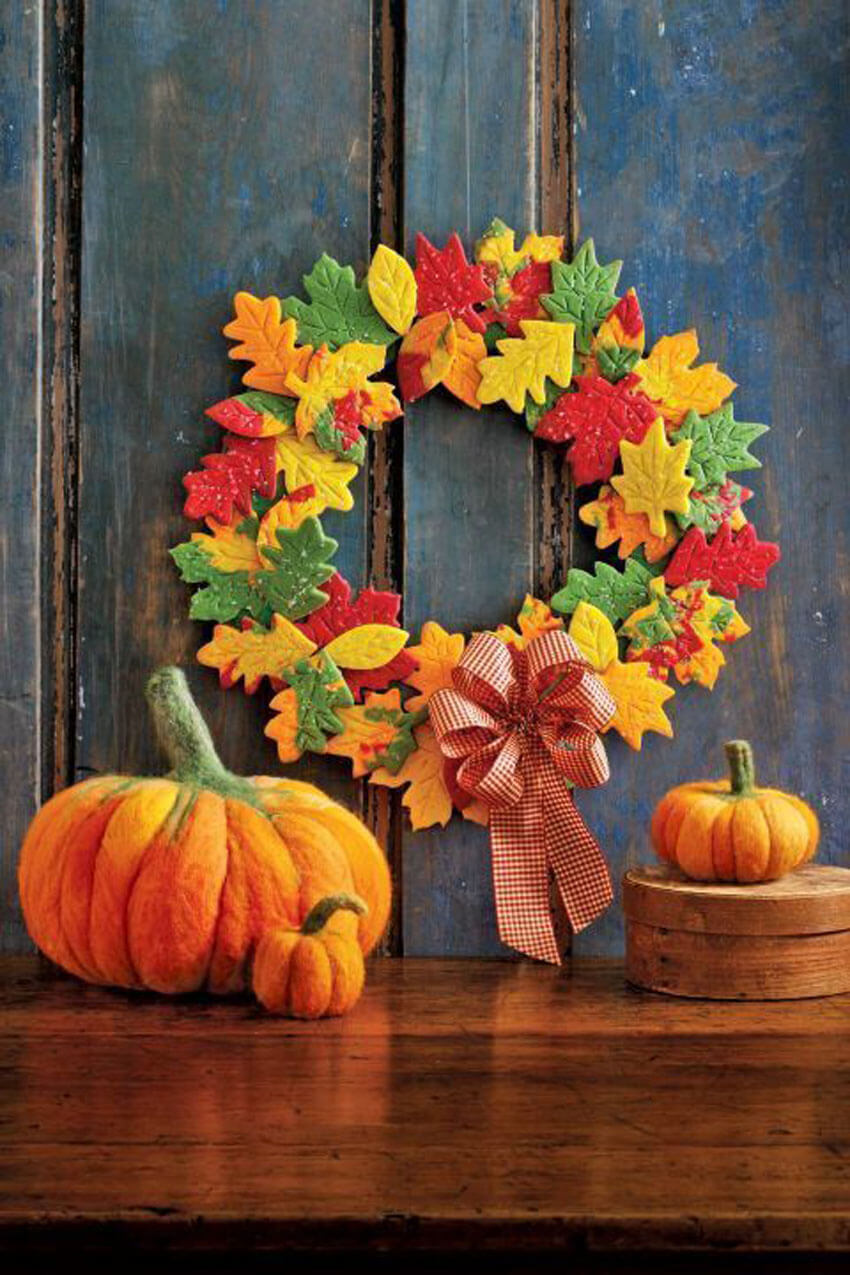 How cute is the DIY fall wreath made out of cookies?