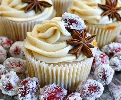 The eloquent cranberry chai cupcake for the autumn