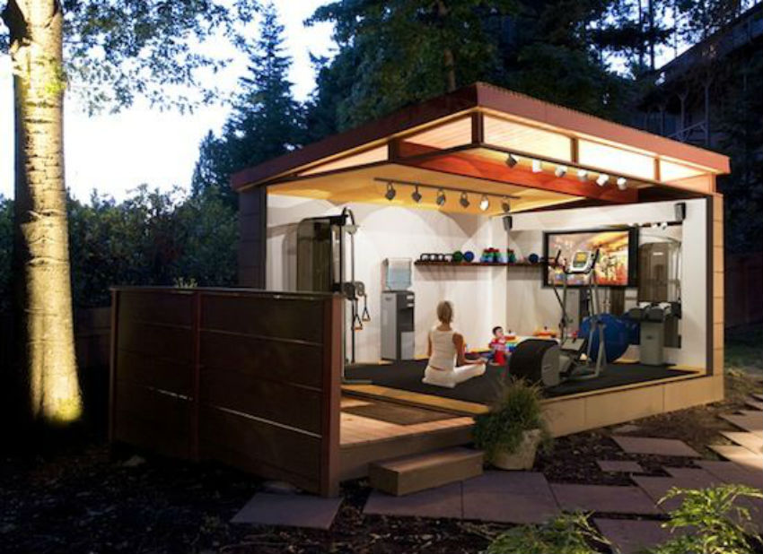 What about having a shed transformed into a gym in the backyard? Image Source: Pinterest