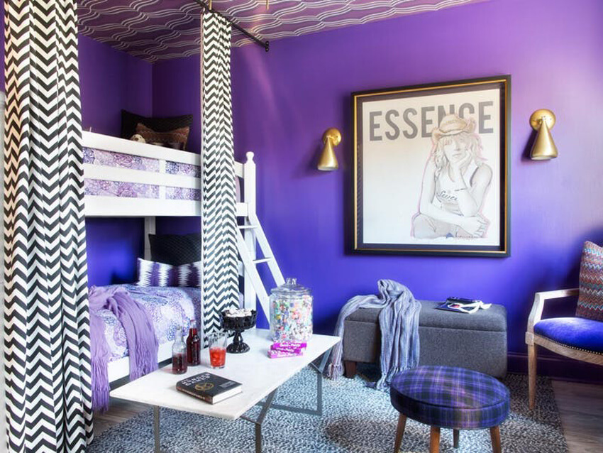 A beautiful and magical room decorated with Pantone's Ultra Violet.
