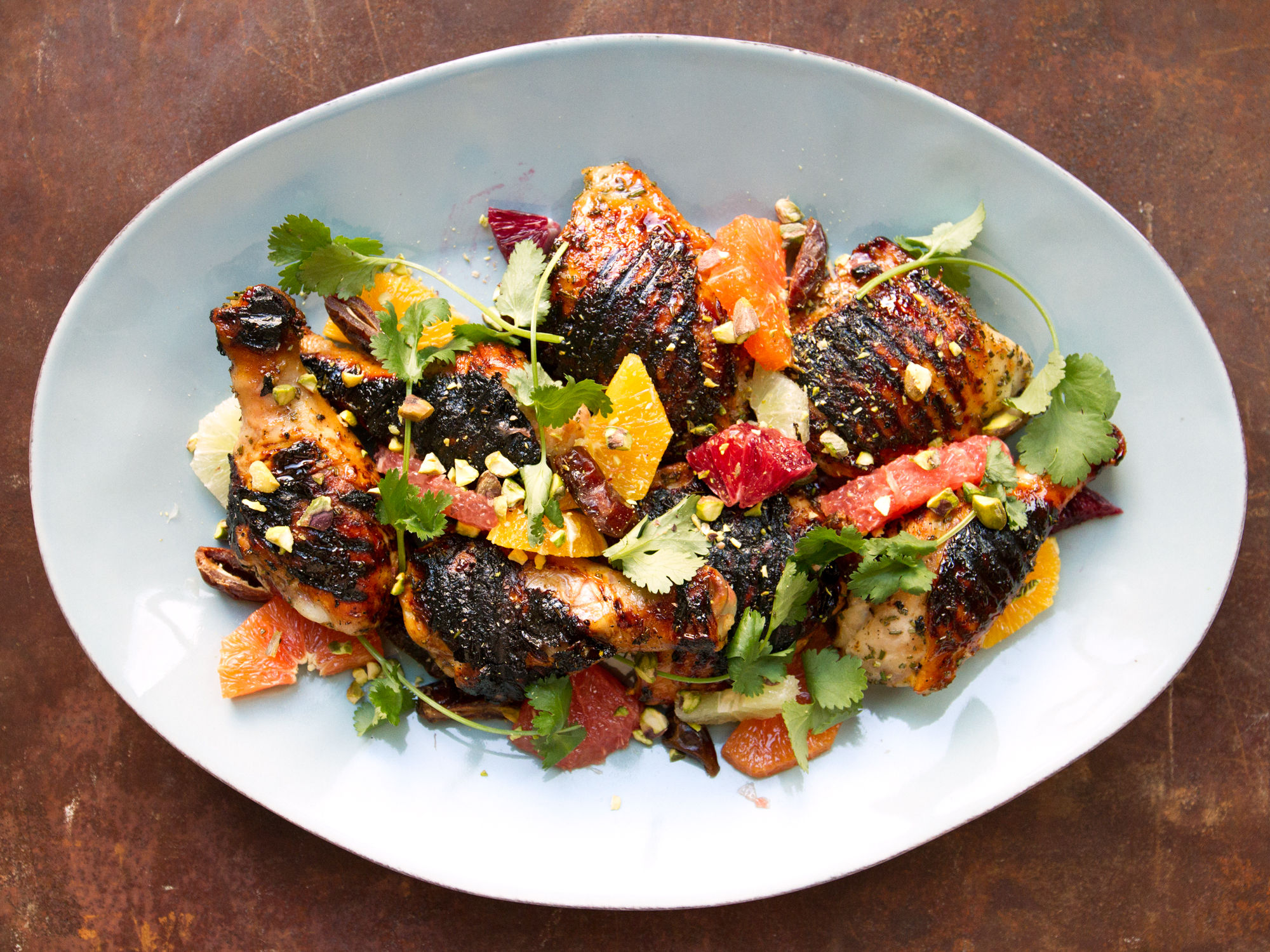 spring inspired honey grilled chicken with citrus salad