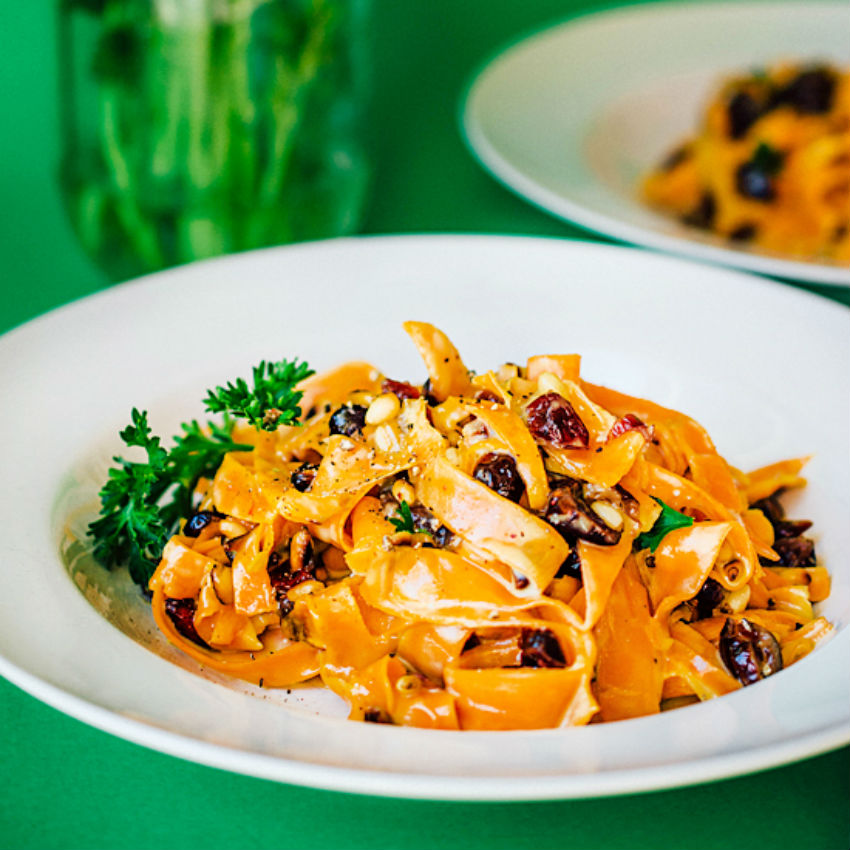 A fantastic twist on the classic vegetable and pasta combo. Image Source: Potluck Oh My Veggies