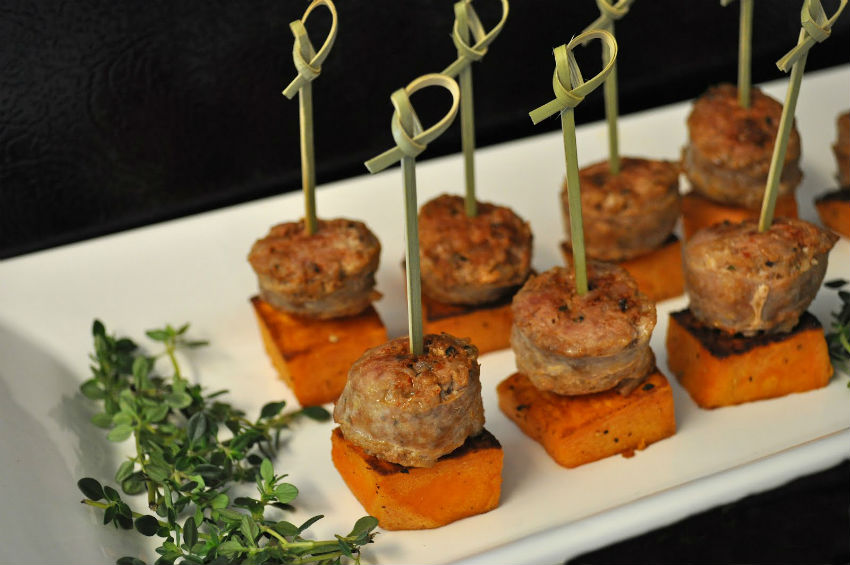 These sweet potato appetizers are great for any party. Dip them in Lemon Garlic Mayo! Image Source: Tummy Temptations