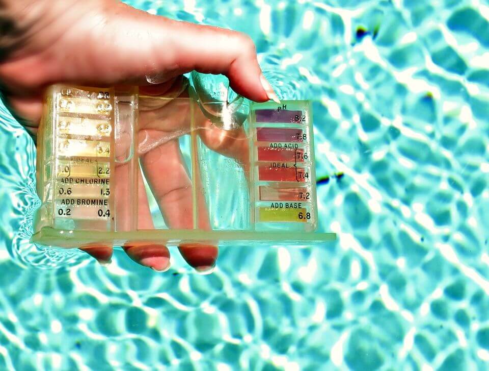 Test the pool water levels with a kit