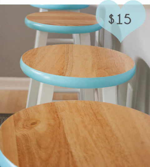 Dull plain stools will look great with simple work. Image Source: Good Housekeeping