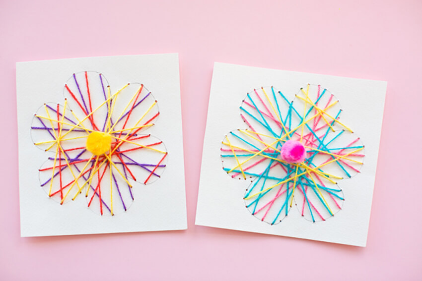 String art is super cute and easy, and it makes the perfect Mother's Day card!