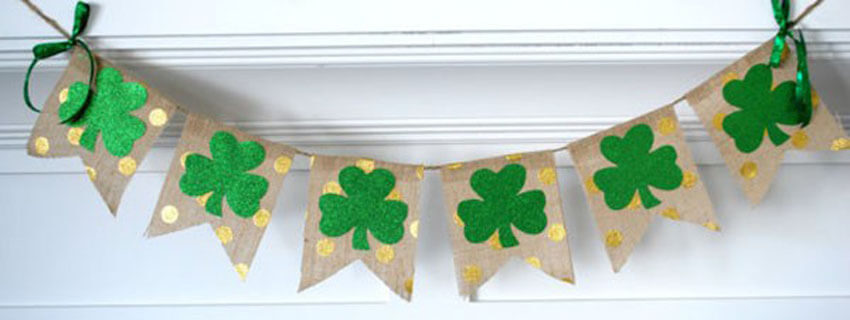 A cute St. Patrick's Day banner is perfect for your mantel.