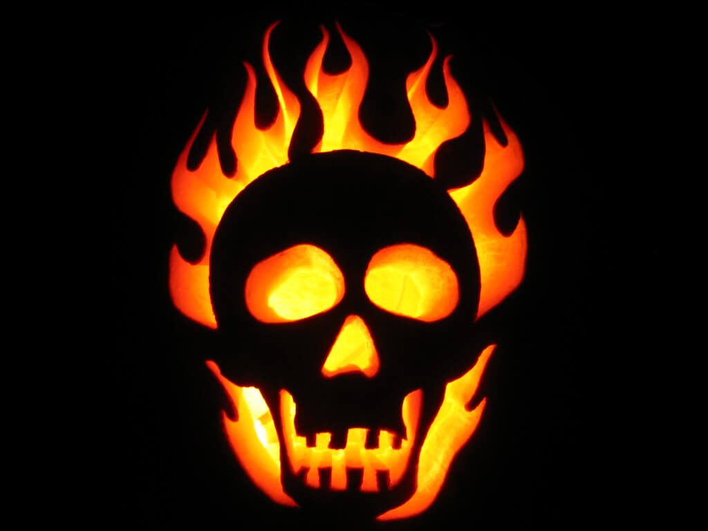 A pumpkin that ghost rider would be proud of