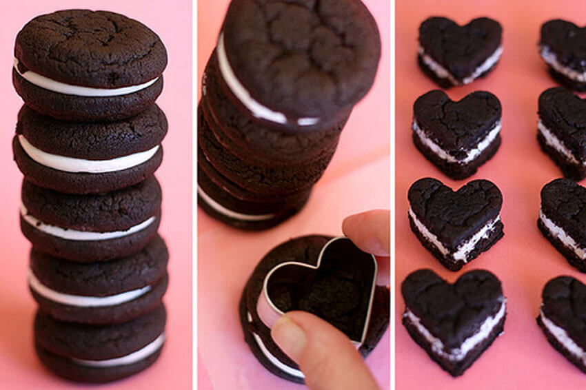 Use Oreo Cakesters to make these adorable Oreo hearts!