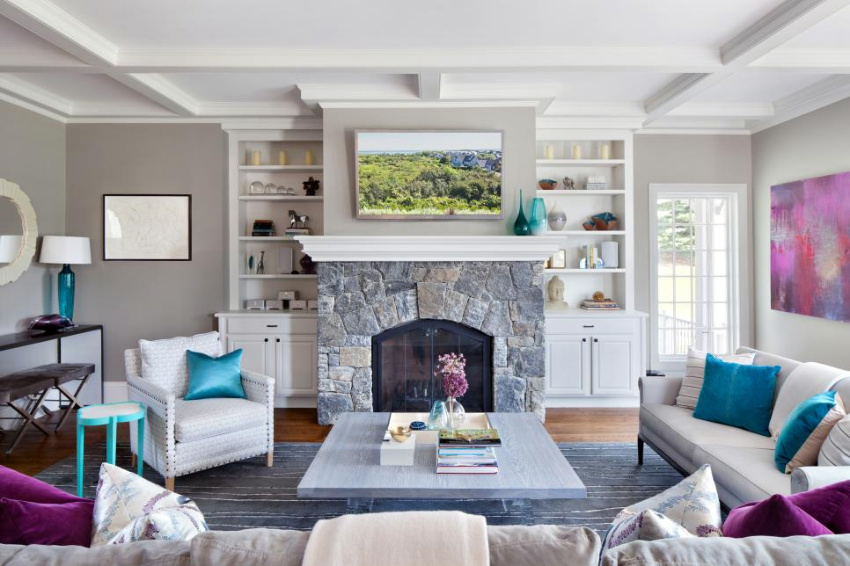 Natural stone can be the perfect addition for your fireplace. Source: HGTV