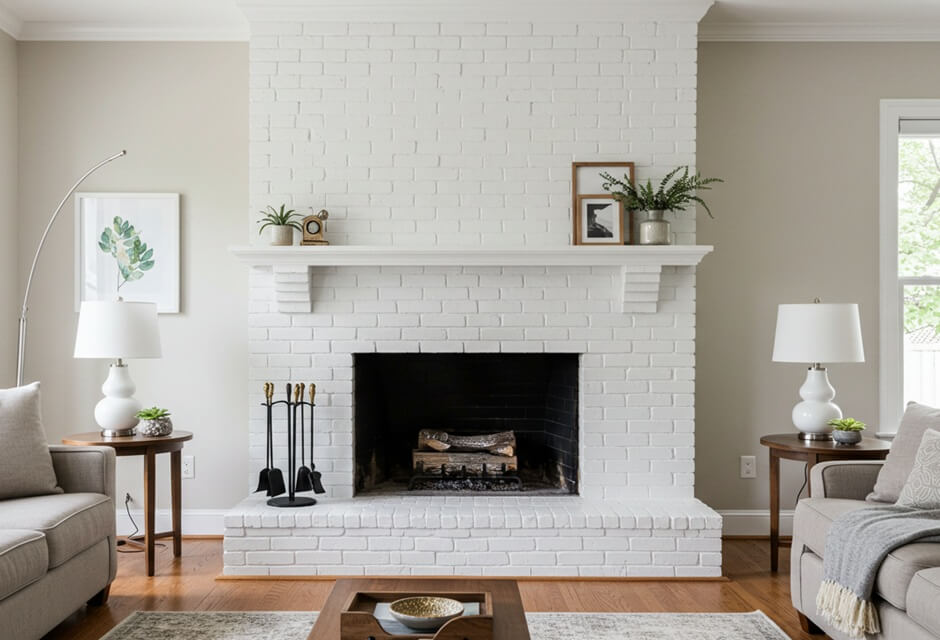 How To Paint A Brick Fireplace In 6 Easy Steps