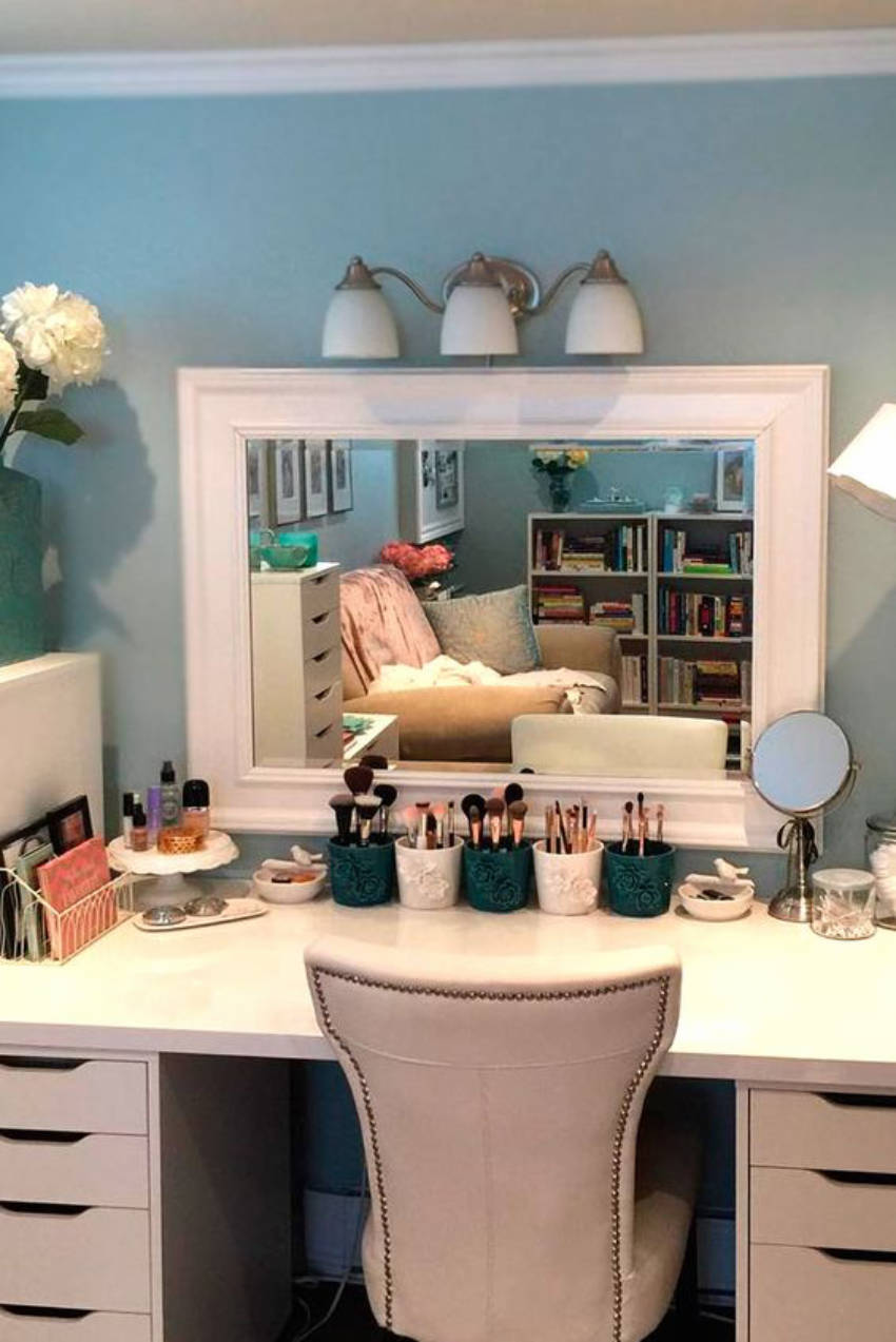 Organization is key for a beautiful vanity table!