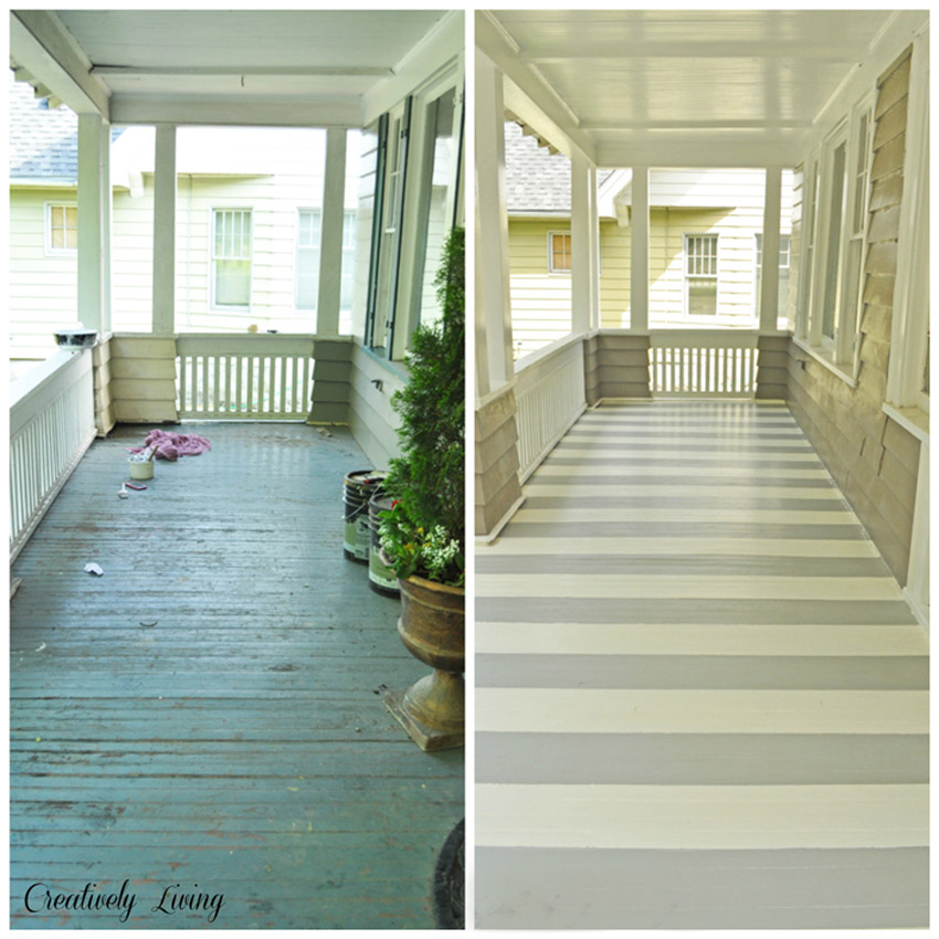 You can paint fun designs on your porch floor too!