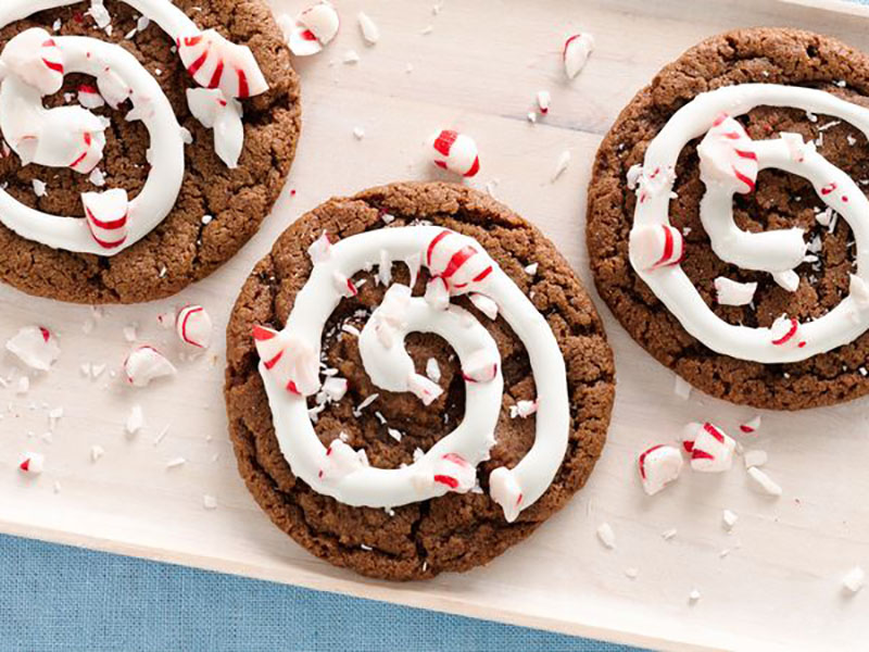 hot chocolate peppermint cookies
