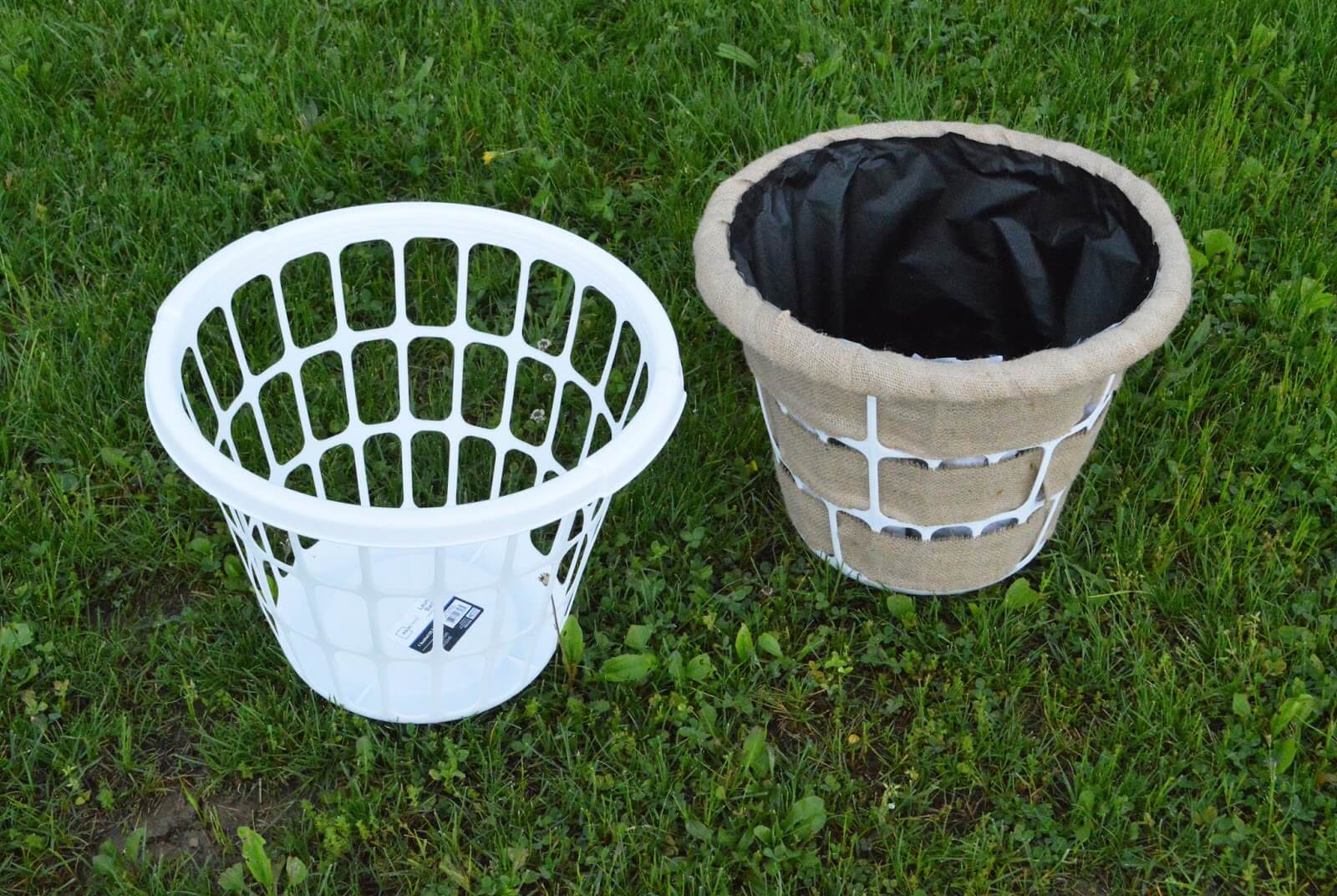 A broekn laundry basket can make a great planter