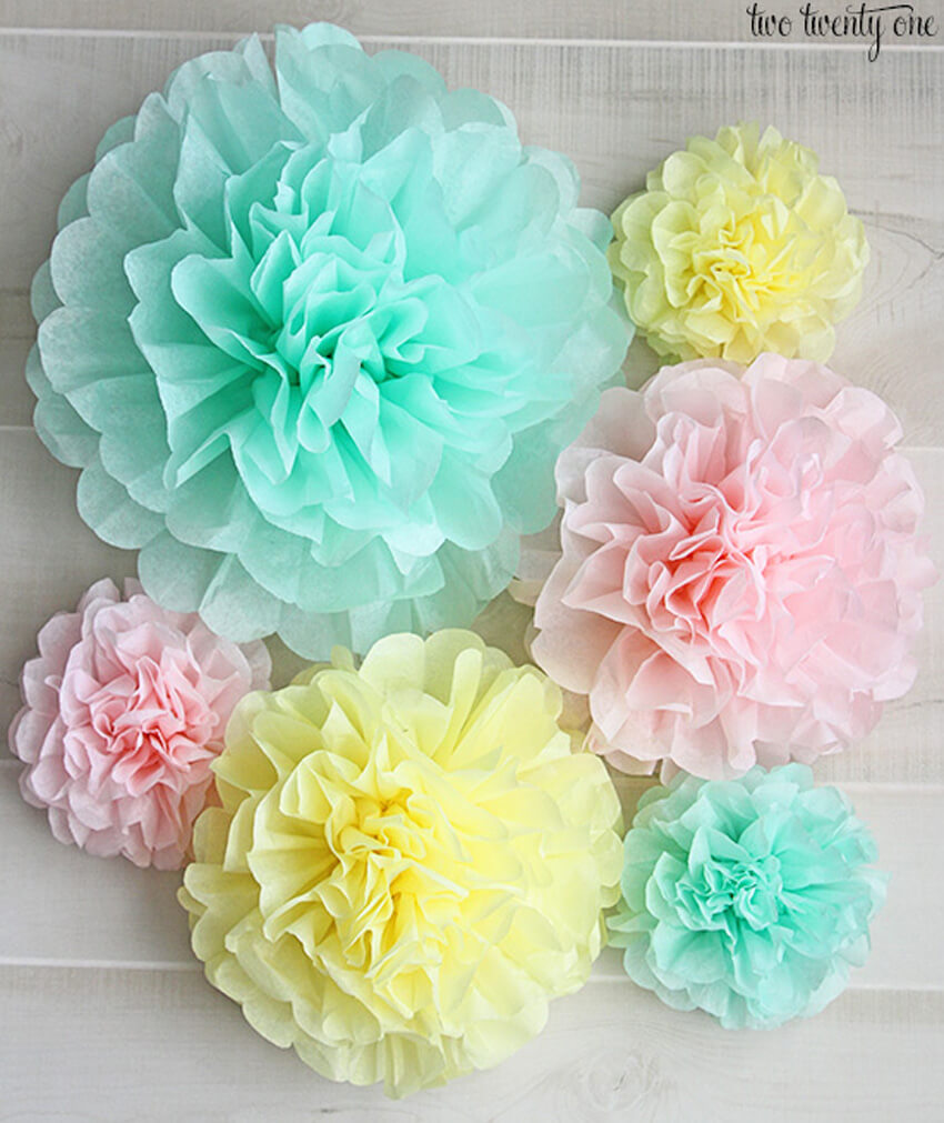 DIY tissue pom poms make fun decorations!