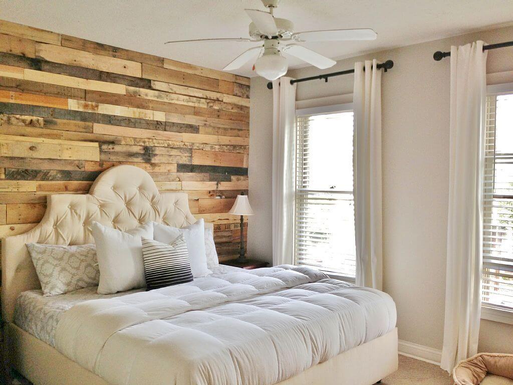 A pallet wall can be a great focal point for the room. Source: Beginning In The Middle