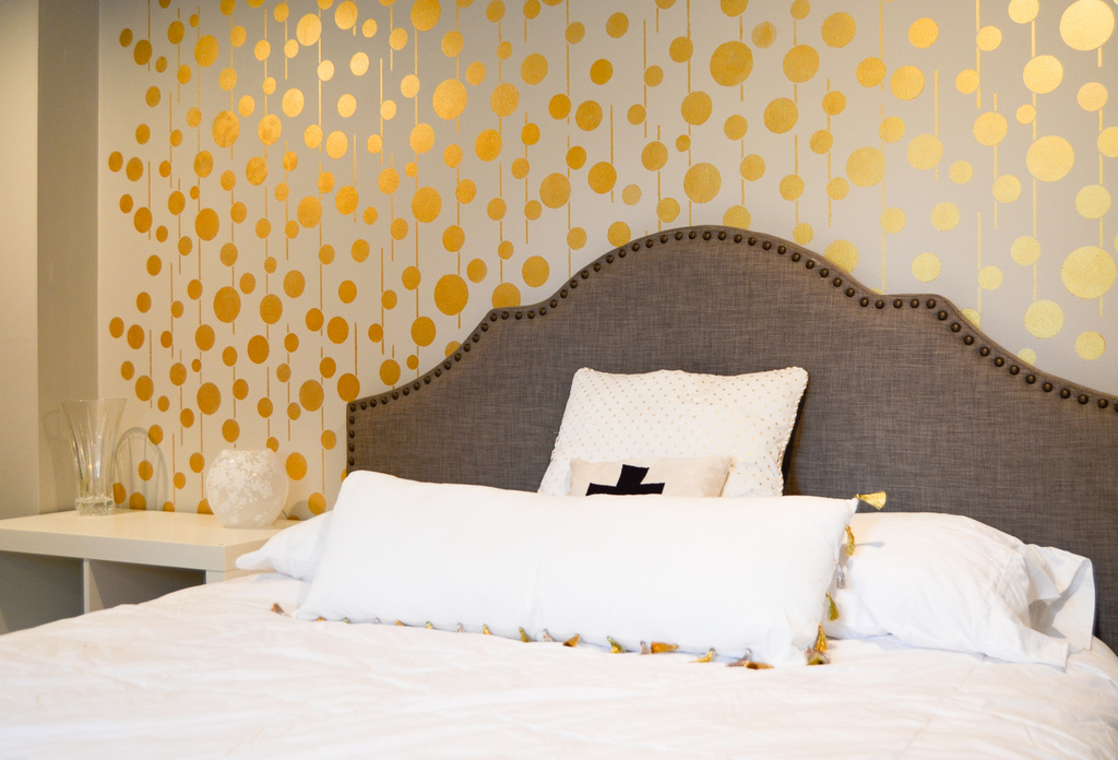 A stenciled wall can bring character to the room. Source: Albion Gould