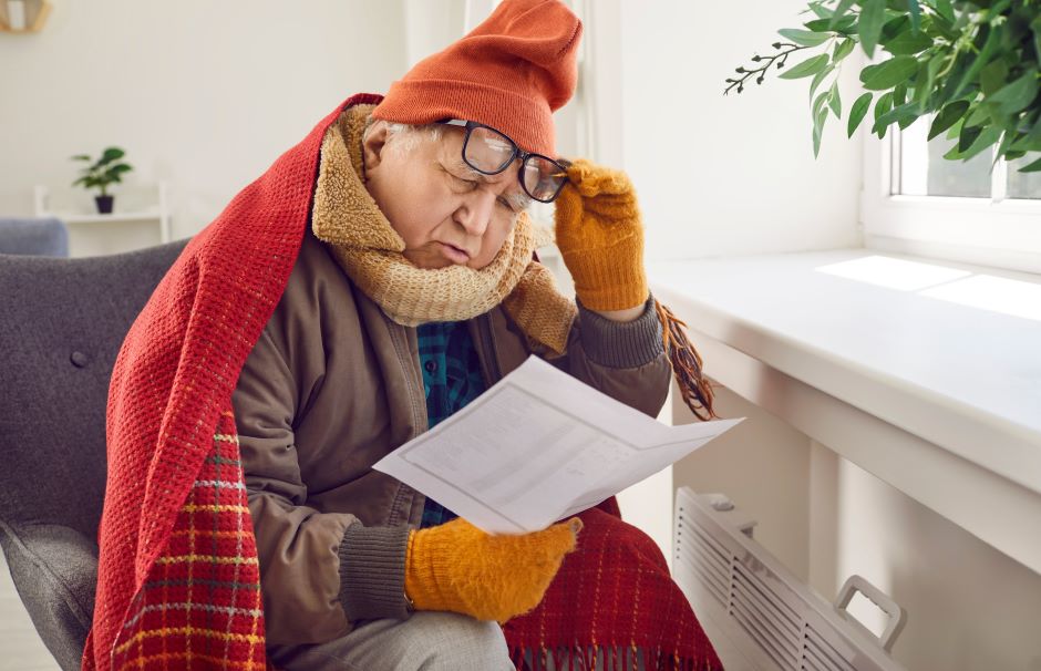 Lady reading the thermostat manual to better understand its settings