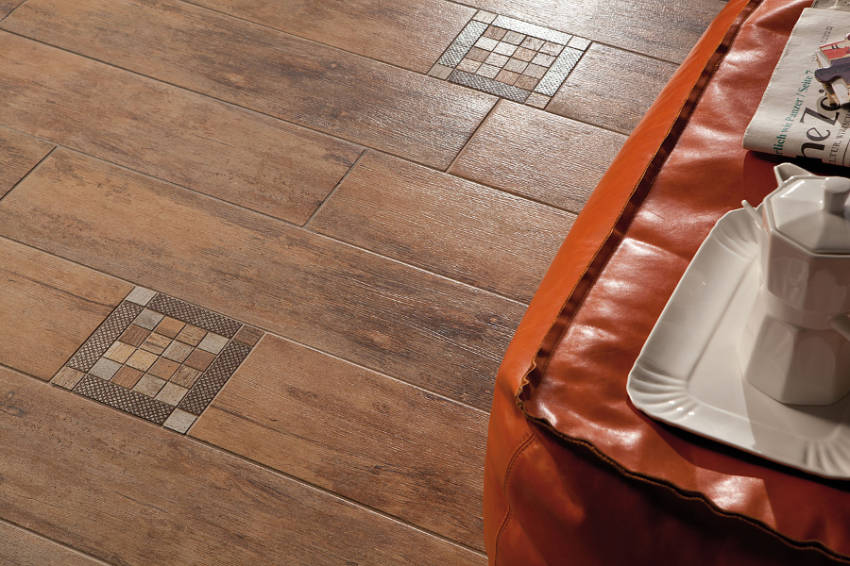 Porcelain tiles can replicate the look of wood or metal!