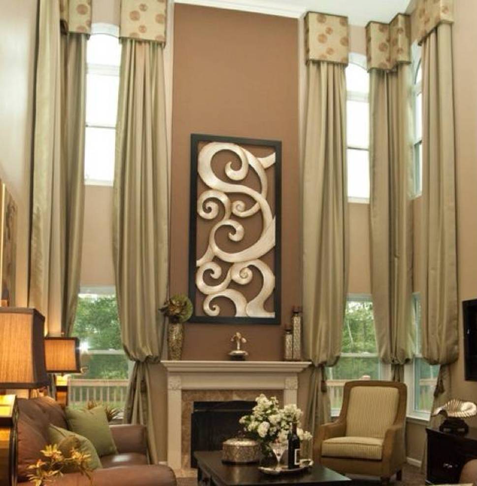 http://www.ultimatechristoph.com/7557-stylish-tall-window-treatments/tall-window-treatments-drapery-and-small-valances-and-brown-walls-and-metal-wall-art-over-mantel/